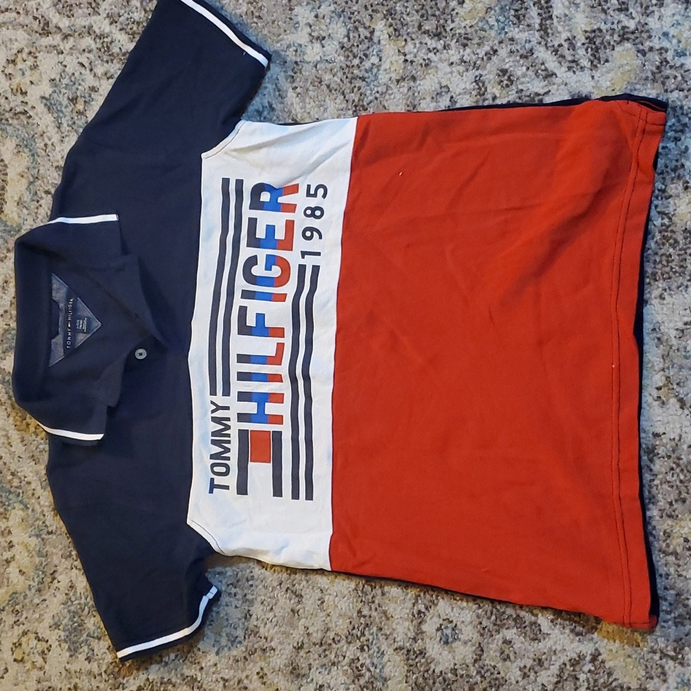 Tommy Hilfiger Boys Short Sleeves Block Polo T-shirt, Size L 16/18
